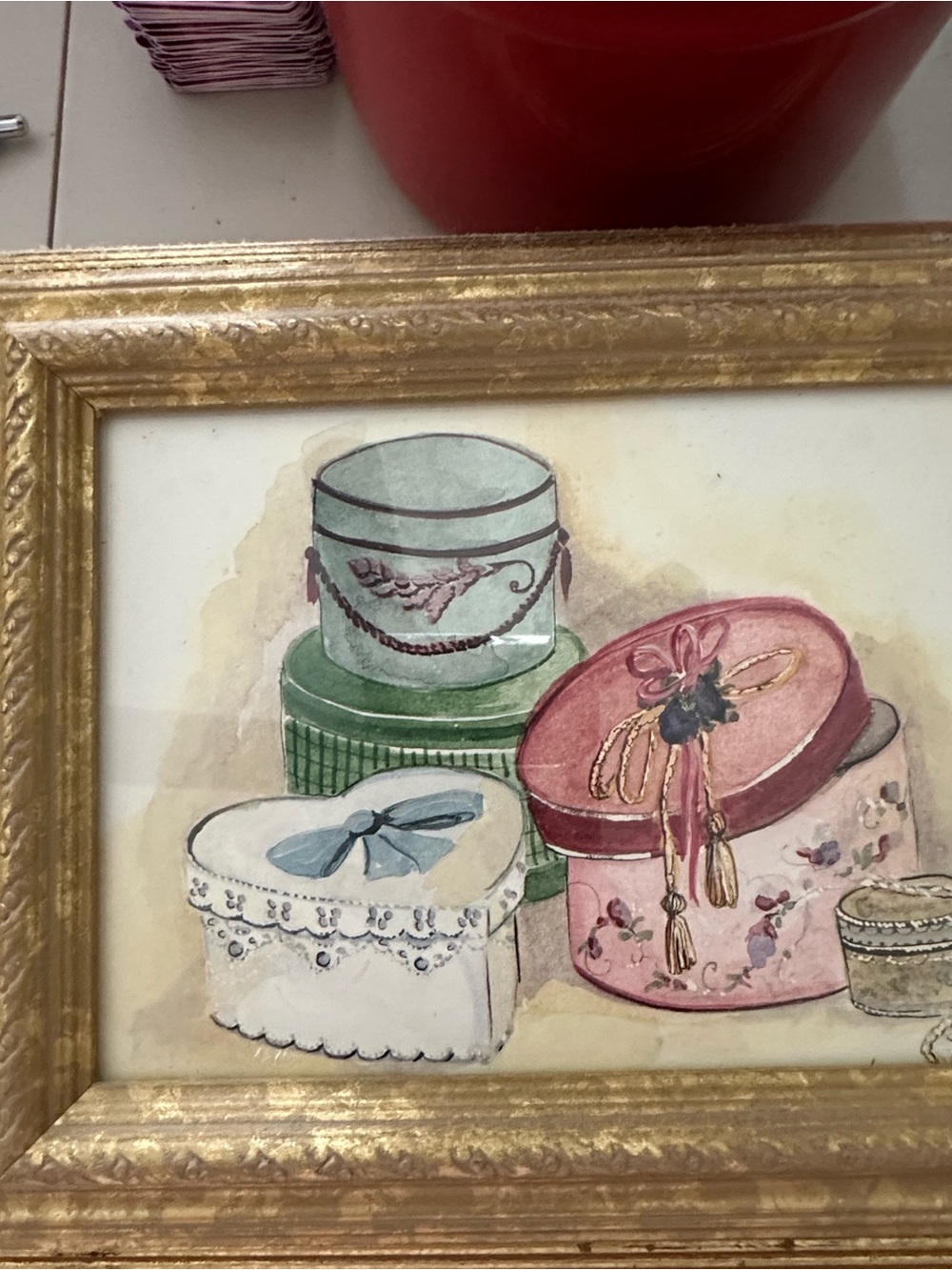 Set of 6 Framed Vintage Vibe Fashion Watercolor Prints - Pastel Pink & Green - Picture 7 of 7